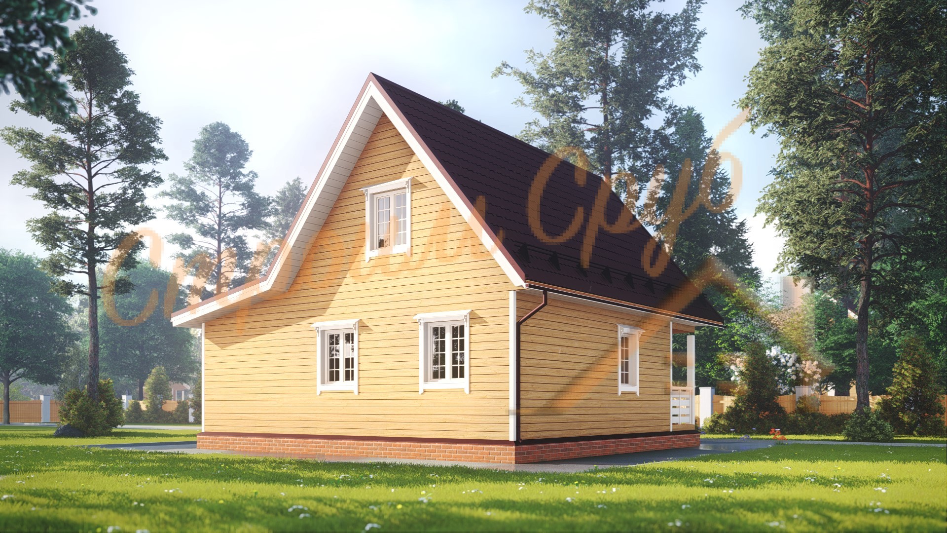 Дом из бруса 8,5х9 «Загородный»