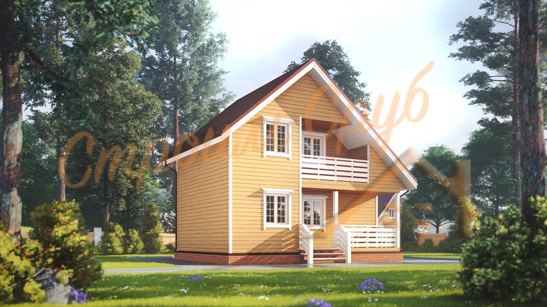 Дом из бруса 6х8 «Загородный»