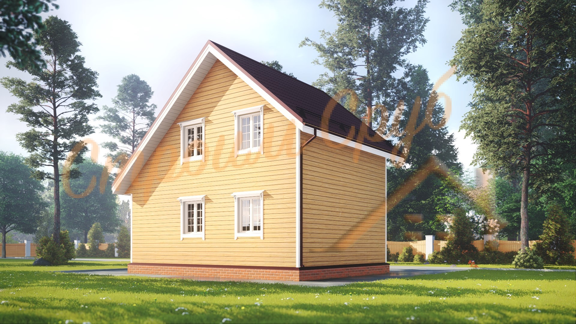 Дом из бруса 6х8 «Загородный»