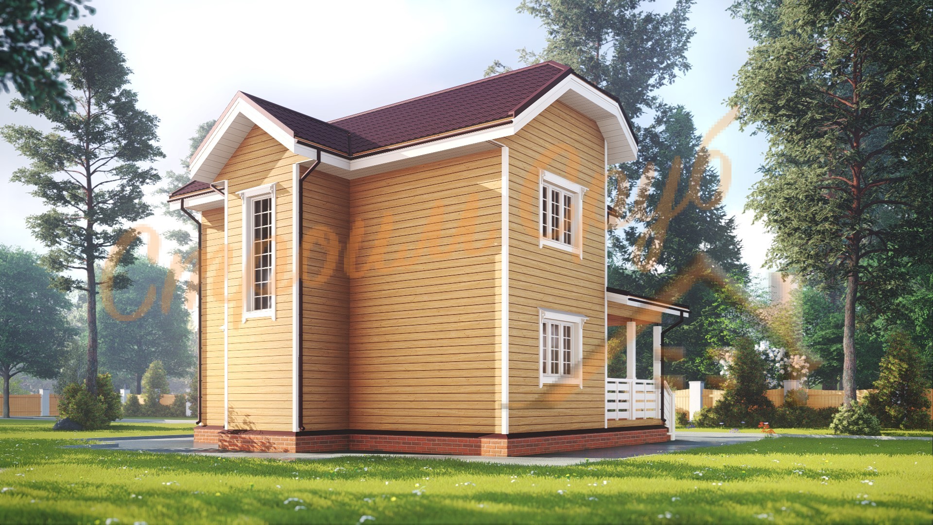 Дом из бруса 8,5х7 «Образцовый»