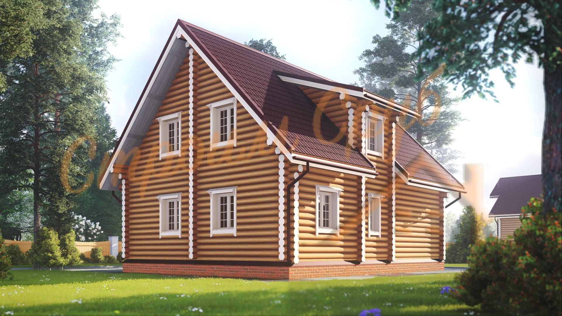 Дом из бревна 8х9,7 «Привлекательный»