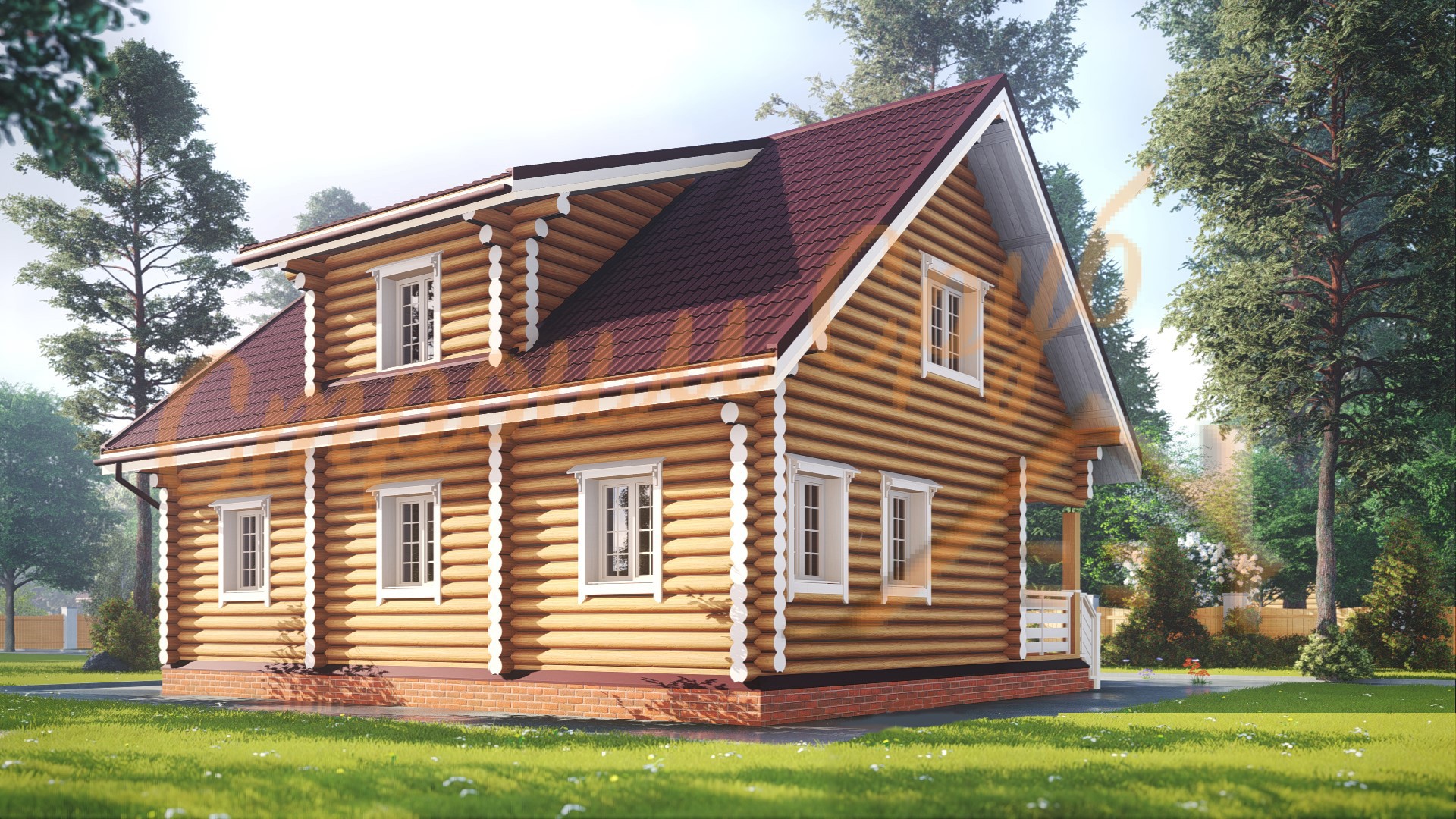 Дом из бревна 8,5х10,5 «Впечатляющий»