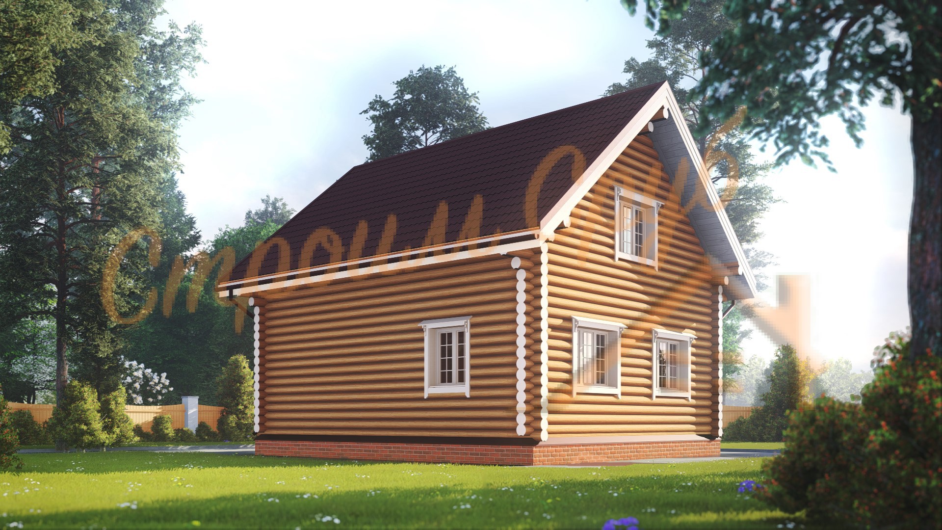 Дом из бревна 8,5х8 «Оптимальный»