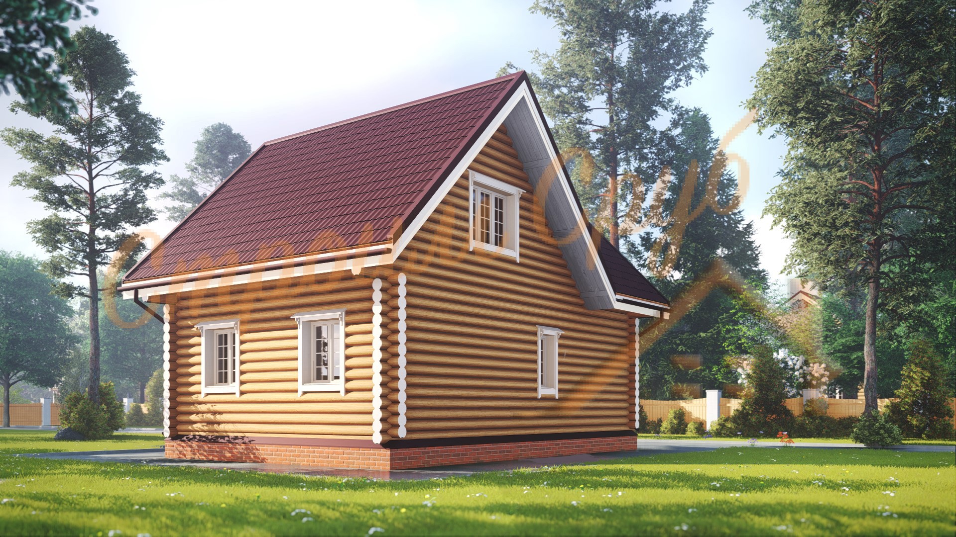 Дом из бревна 7,5х9 «Достойный»