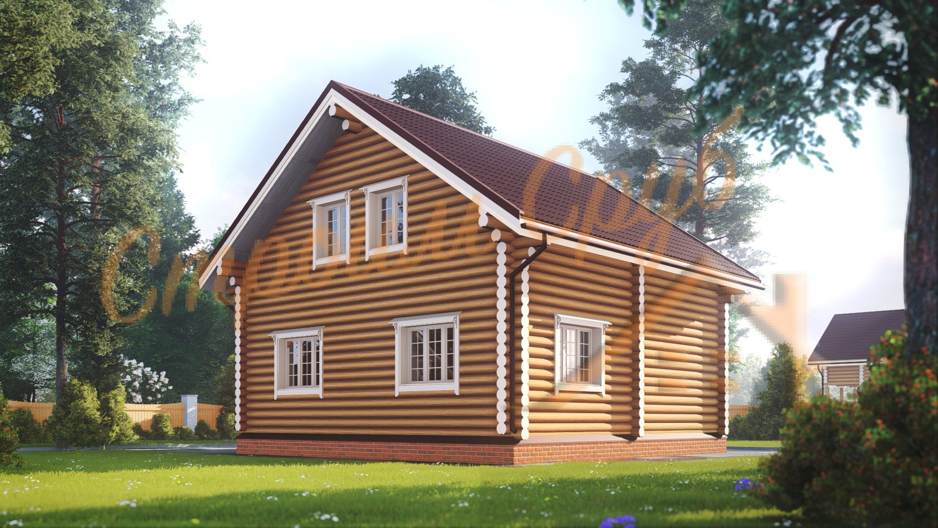 Дом из бревна 9,5х8 «Подмосковный»